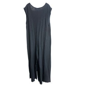 442. Natural life high neck scoop back super wide leg olive jumpsuit L/XL
